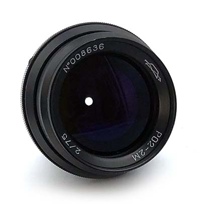 Soviet KMZ PO2-2M 2/75mm lens optical block M44 screw mount MINT