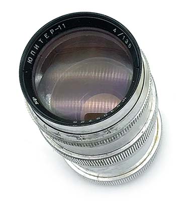 JUPITER-11 4/135mm KOMZ lens M39-L39 screw mount FED Leica Zorki