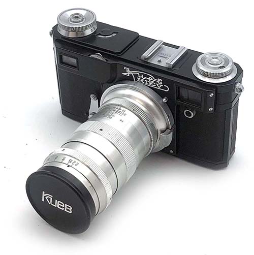 Soviet Contax copy Kiev 4A BLACK camera with Jupiter-11 4/135mm