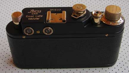 Leica III Regular D.R.P. copy black-gold in leather case (Zorki