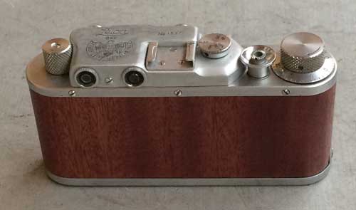 Leica II D Anniversary 1923 copy chrome wood in leather case (FED