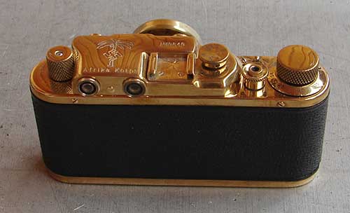 Leica II D Afrika Korps copy Gold in leather case (FED Zorki copy