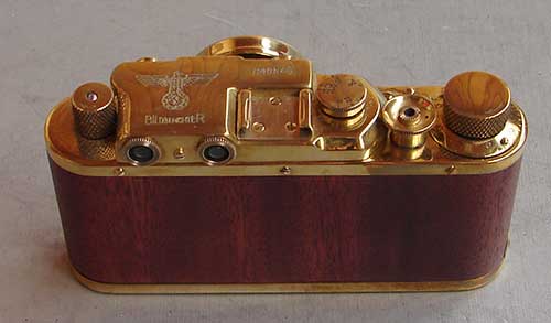 Leica II D Bildberichter copy Gold-Wood in leather case (FED Zorki